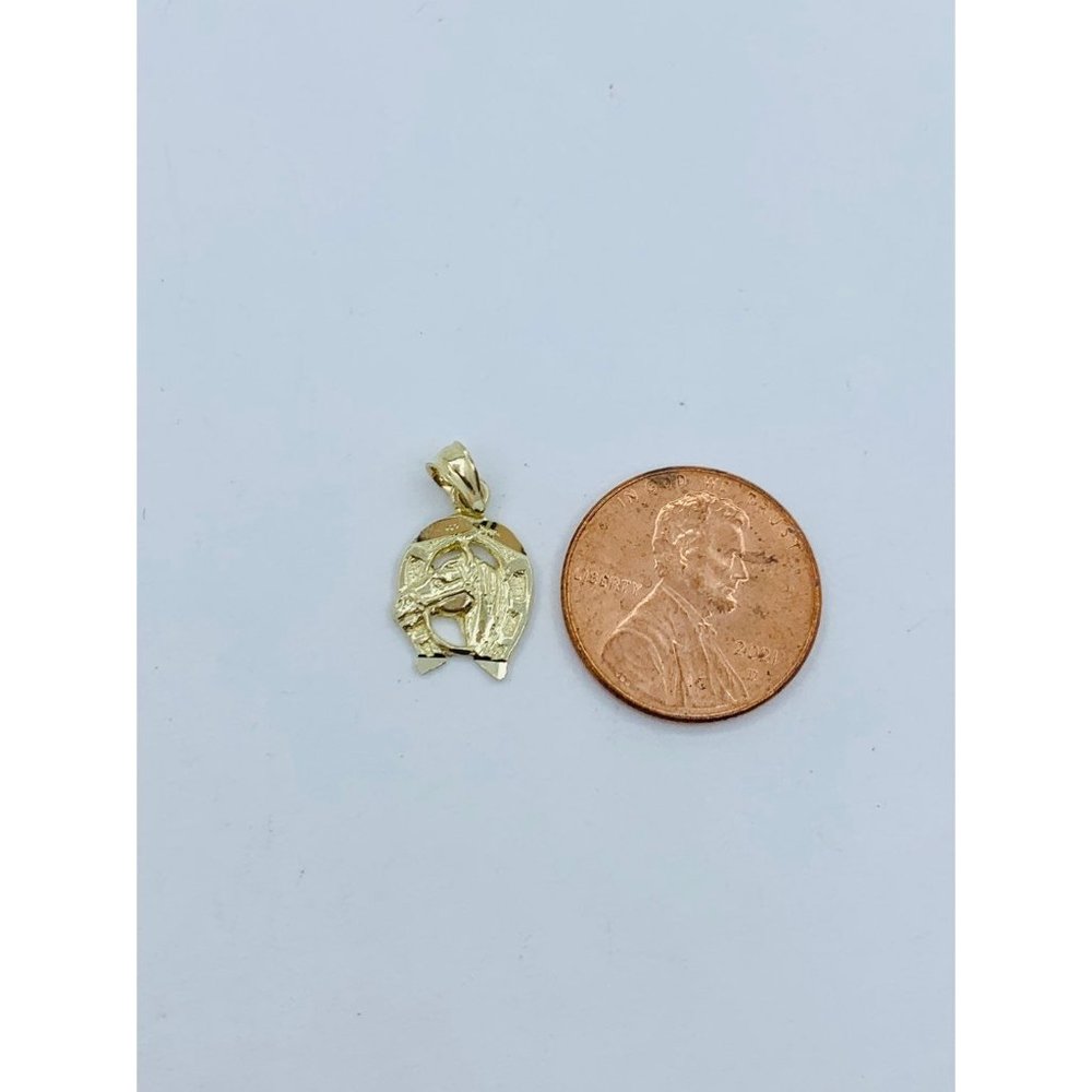 10k Solid Gold Pendant Tiny Horseshoe - image 2